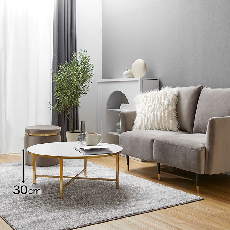 大理石調リビングテーブル 丸テーブル