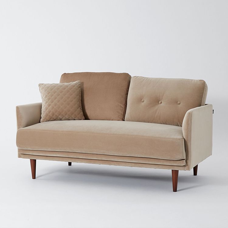 Velvet two-seater sofa