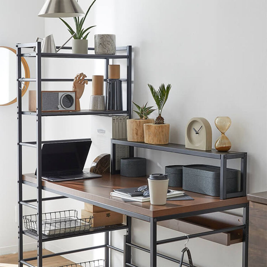 Computer desk, choose from 3 types, with bookshelf and storage