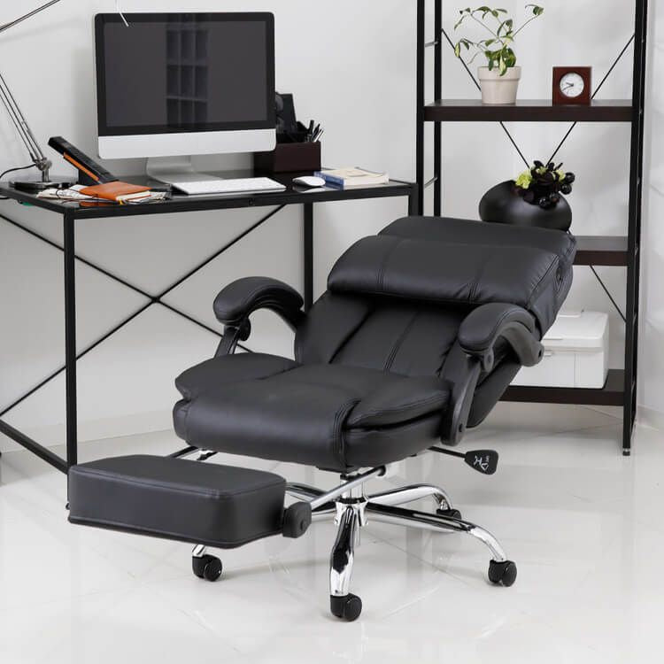 Office chair with 170 degree reclining (high resilience) and retractable footrest. It's so relaxing, you can even take a nap.