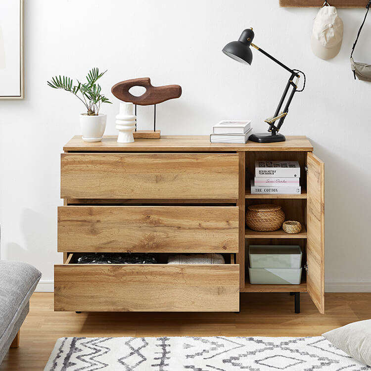 Wood grain chest cabinet