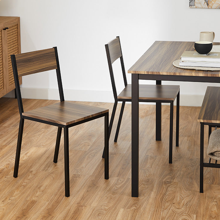 Dining table Dining table set Woodgrain Chair Bench Compact 4-seater
