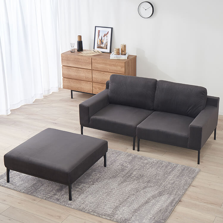 Velvet-like couch sofa, dark grey