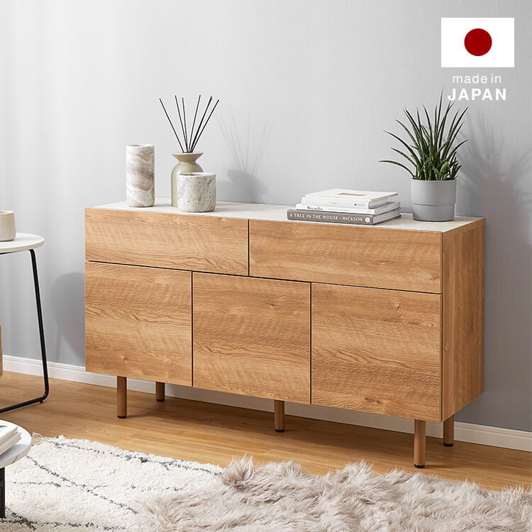 Sideboard with stone-like top