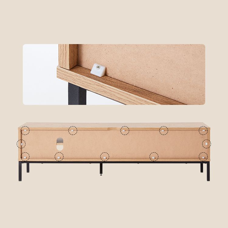 Wood grain TV stand, natural