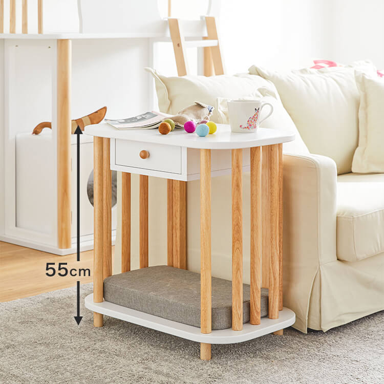 LOWNYA Cat Bed &amp; Cushion Set Pet Side Table