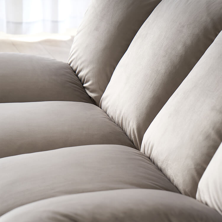 Velvet-like 2-seater reclining sofa