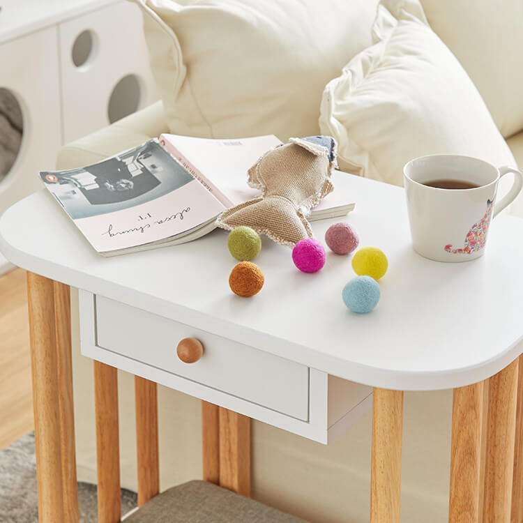 LOWNYA Cat Bed &amp; Cushion Set Pet Side Table
