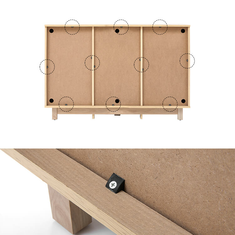 Cabinet Sideboard Storage Shelf Living Room Linen-like Natural