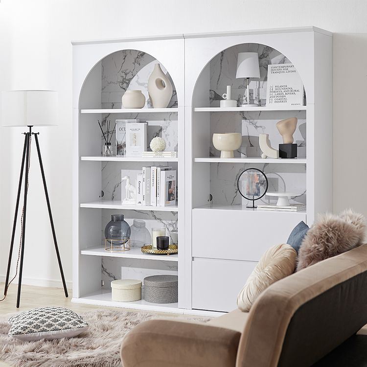 Arched shelf with marble effect