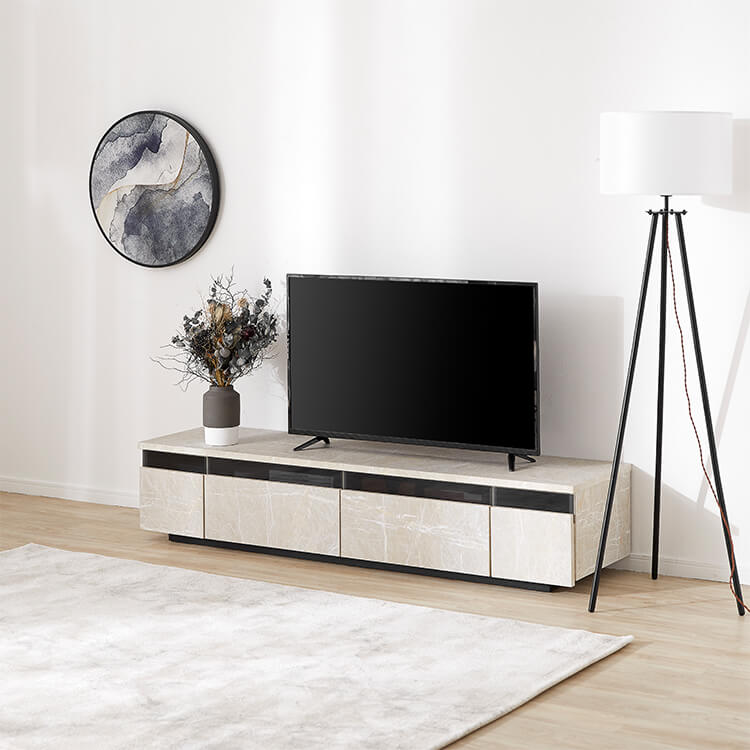 日本製テレビ台 木製 ストーン柄