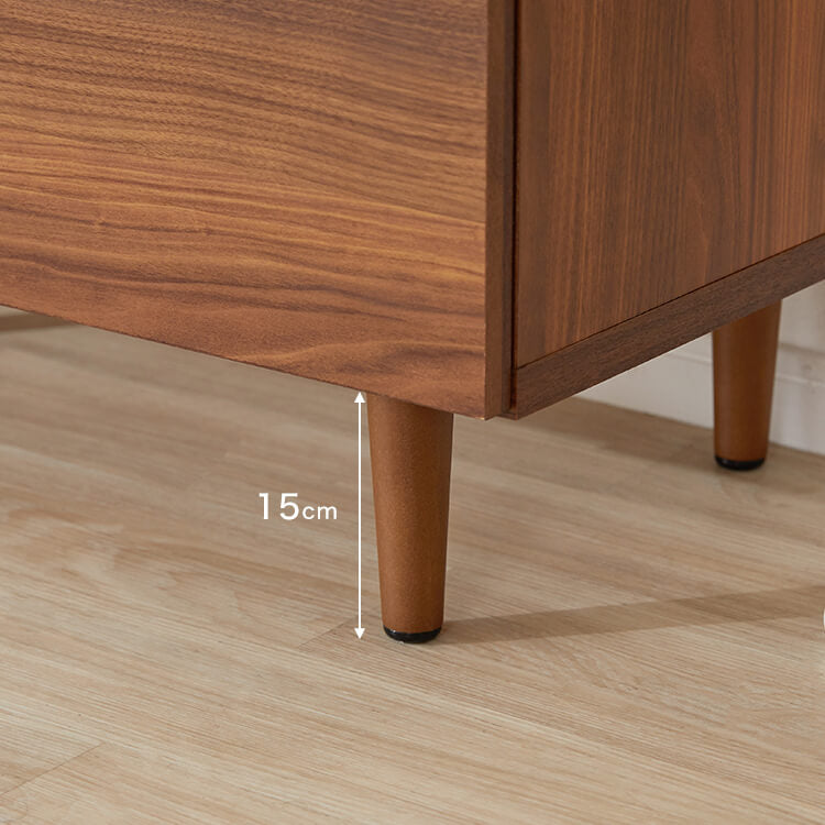 Wood-grain TV stand, brass, wooden legs, made in Japan [width 180]