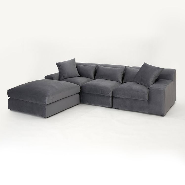 Velvet-like 3-seater couch sofa Low sofa