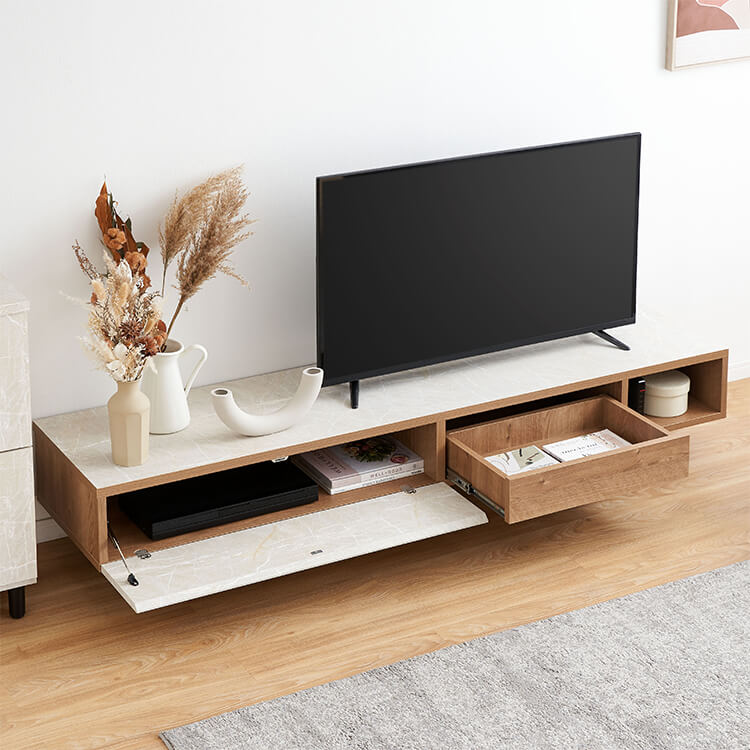 Stylish stone-like TV stand