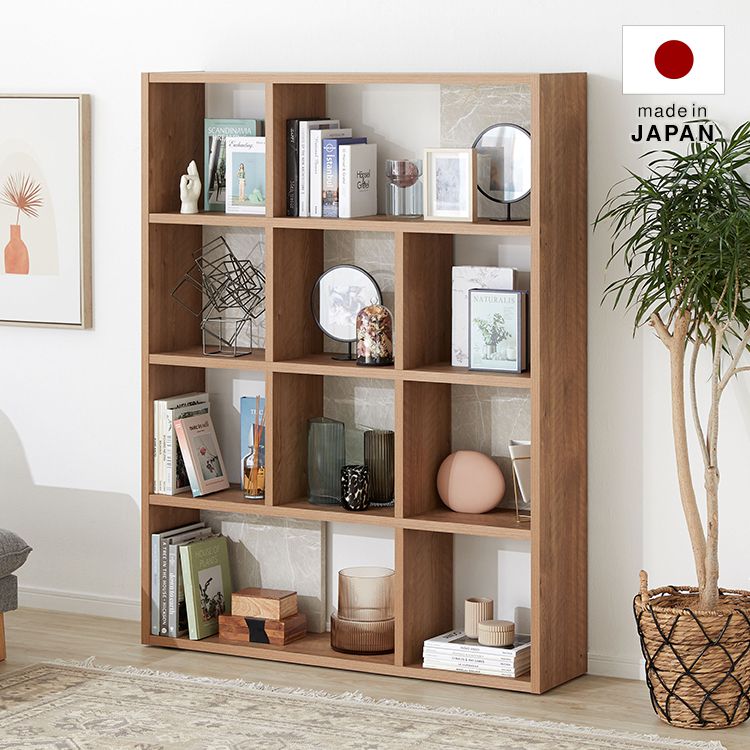 Bookshelf that can also be used as a partition, large capacity storage, stone pattern