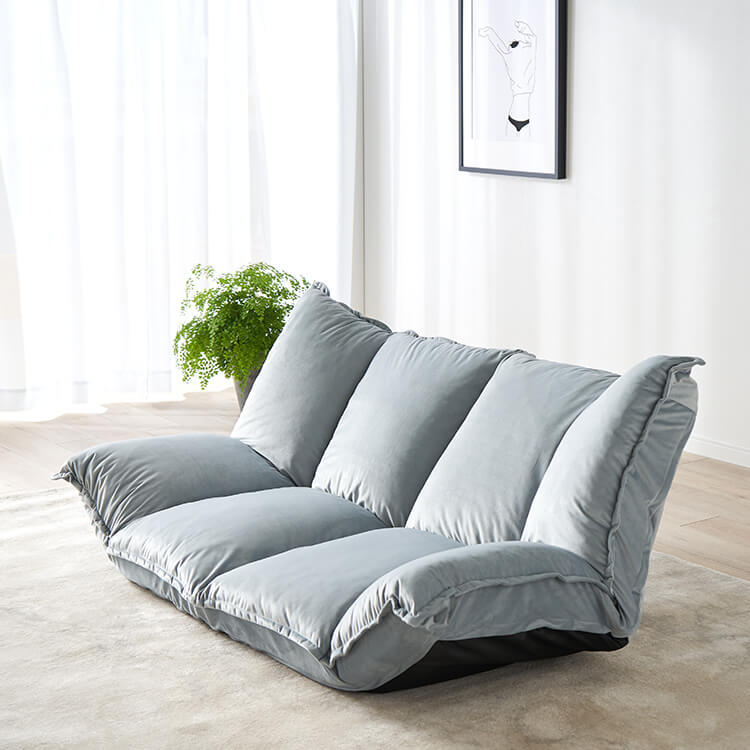 Velvet-like 2-seater reclining sofa