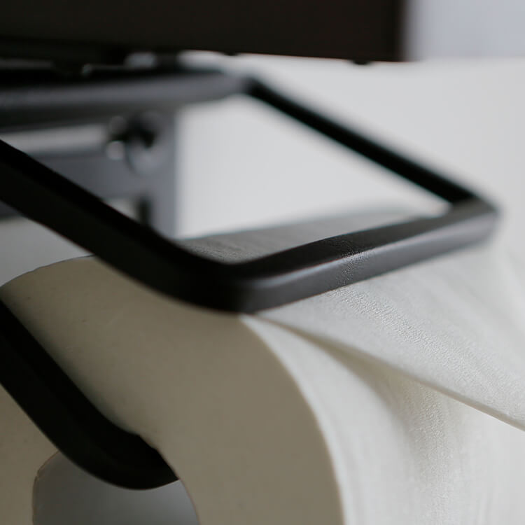 Toilet paper holder hanger type, available in 2 types: with towel rail, made of natural wood, steel, vintage