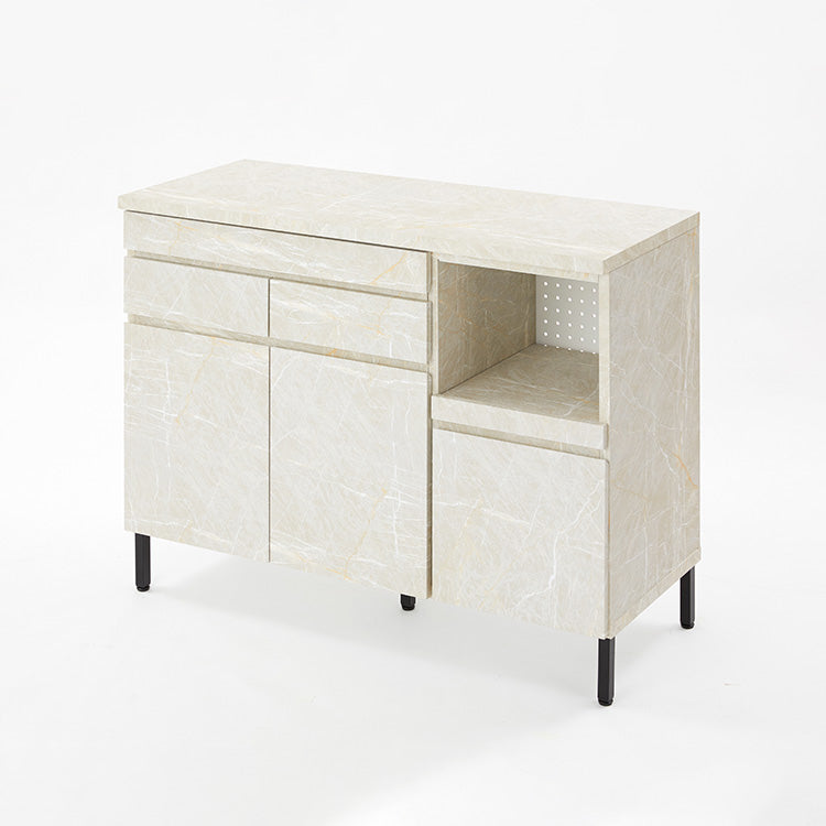 キッチンカウンター キッチンラック 食器棚 大理石柄 キッチンボード キッチン収納 スライド 国産 ストーン風