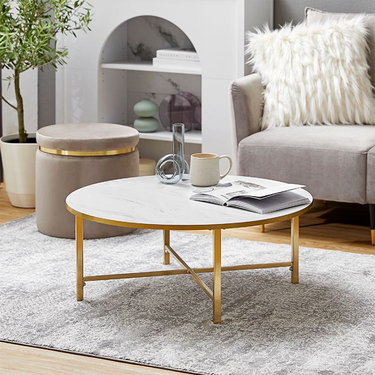 大理石調リビングテーブル 丸テーブル
