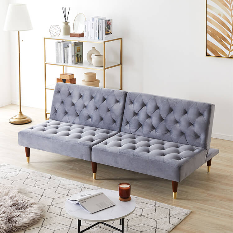 Sofa bed, velvet-like, reclining, cute and mature