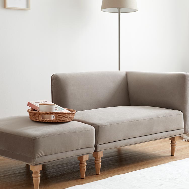 Compact size couch sofa with velvet finish