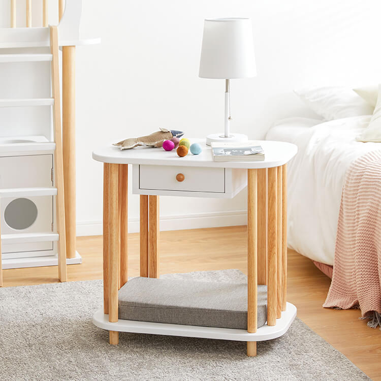 LOWNYA Cat Bed &amp; Cushion Set Pet Side Table