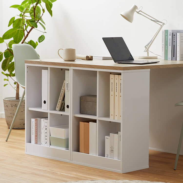 ツインデスク 2人用学習机 組み換え自由 木目調