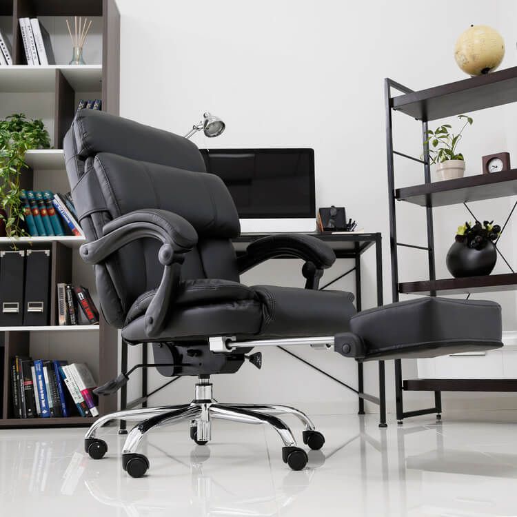 Office chair with 170 degree reclining (high resilience) and retractable footrest. It's so relaxing, you can even take a nap.