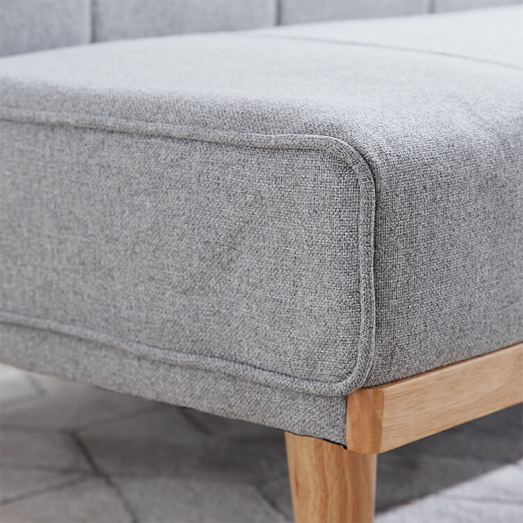 Sofa bed, reclining, 2-seater, low sofa, single, gray, compact, foldable, one-room, low sofa bed