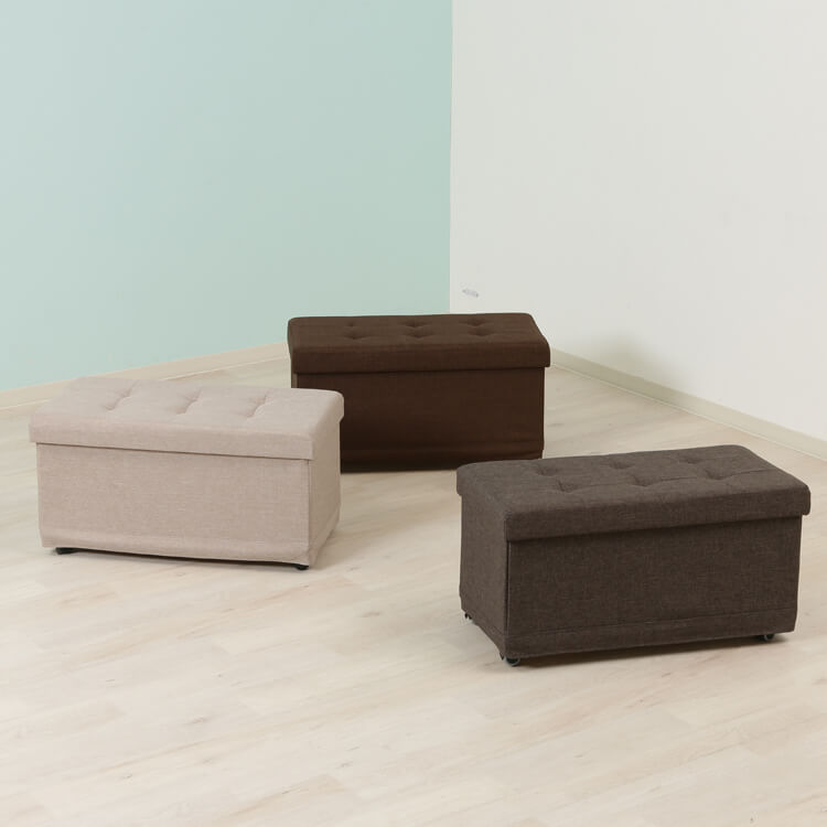 Bench storage, folding, beige/charcoal