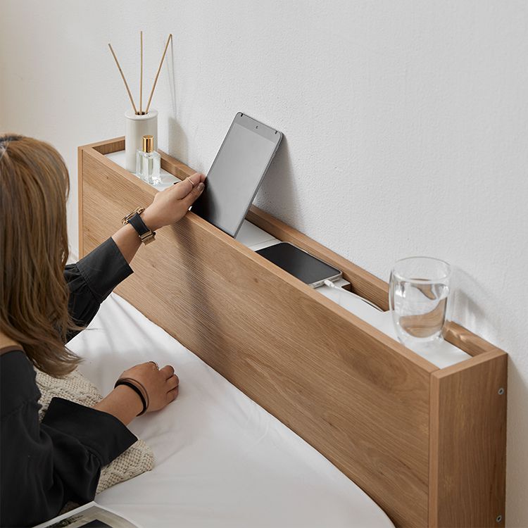 Bed frame (single item or mattress set) Headboard bed Wooden bed [S]