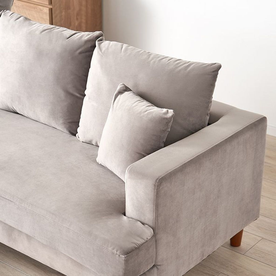 Velvet-like 3-seater couch sofa High-back sofa