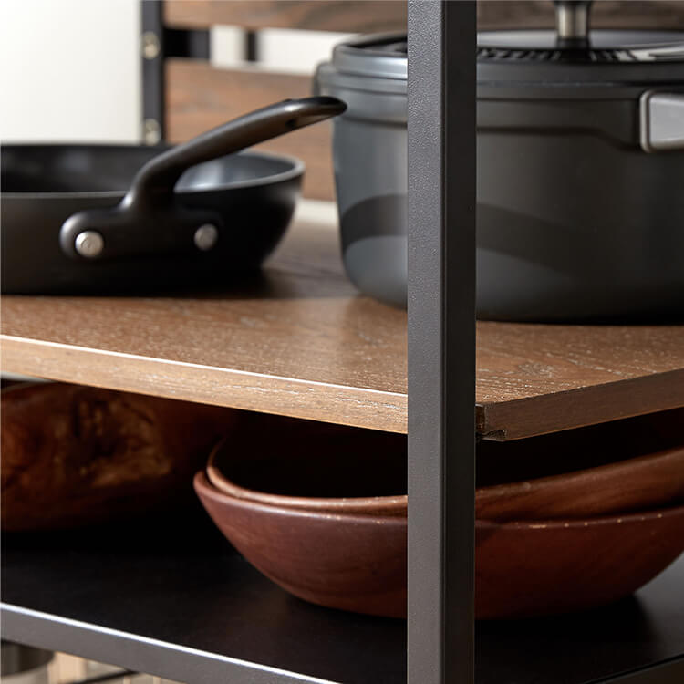 伸縮式キッチンカウンター 木目調