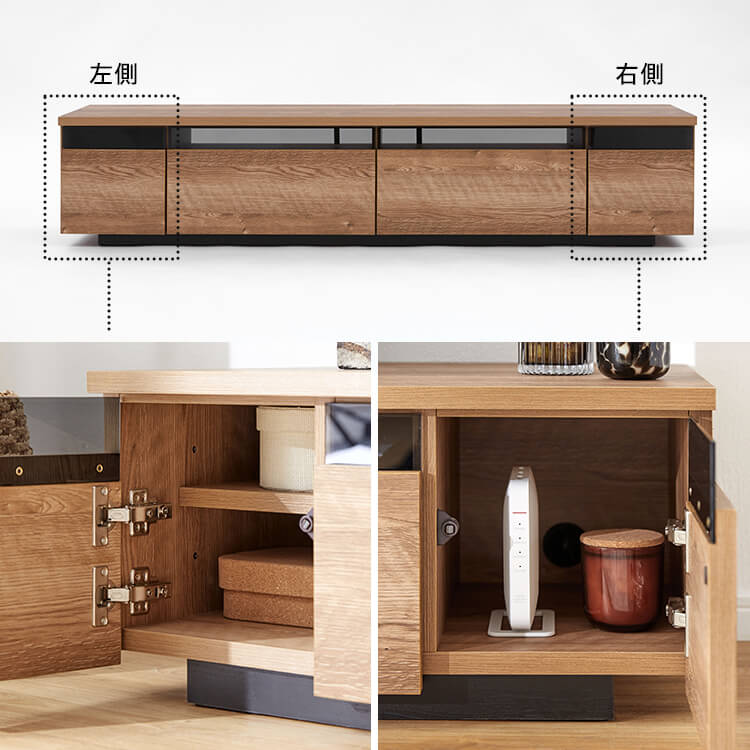 日本製テレビ台 木製 ストーン柄