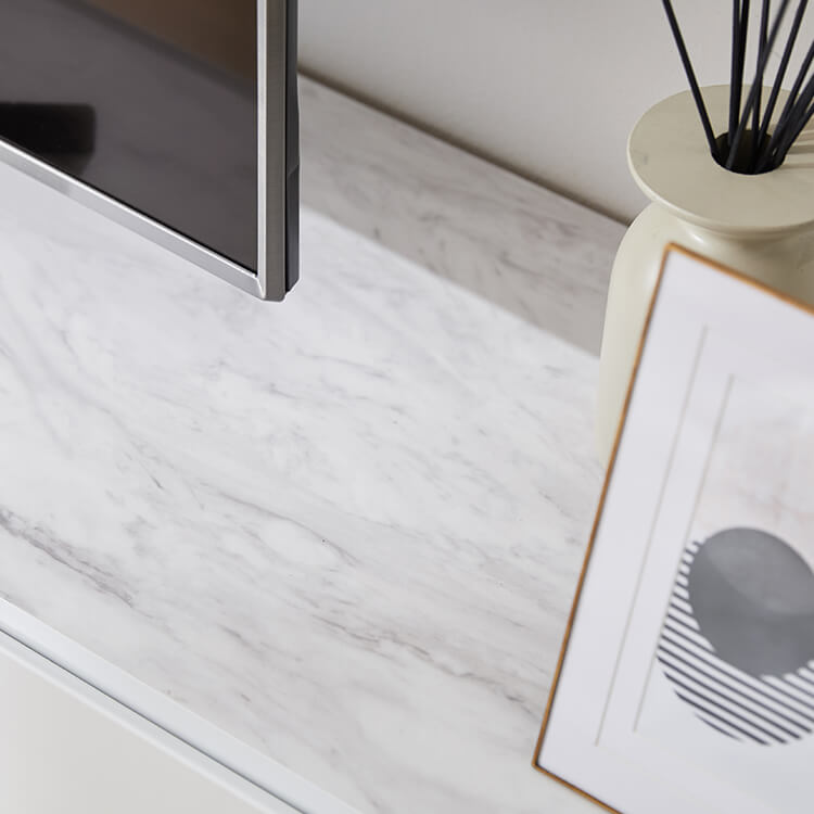 テレビ台 日本製 ローテレビ台 収納付 スチール脚 大理石柄 大理石家具