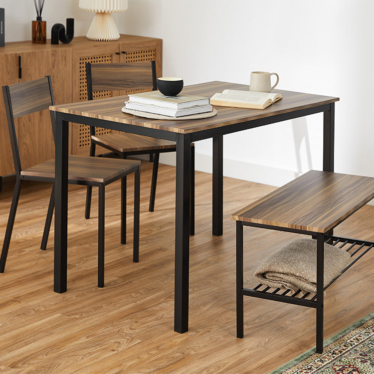 Dining table Dining table set Woodgrain Chair Bench Compact 4-seater