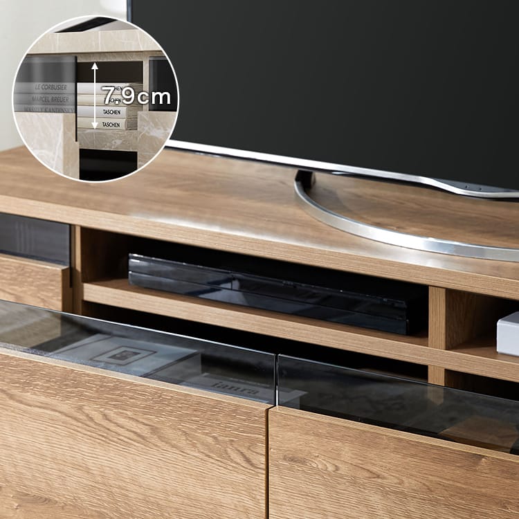 日本製テレビ台 木製 ストーン柄