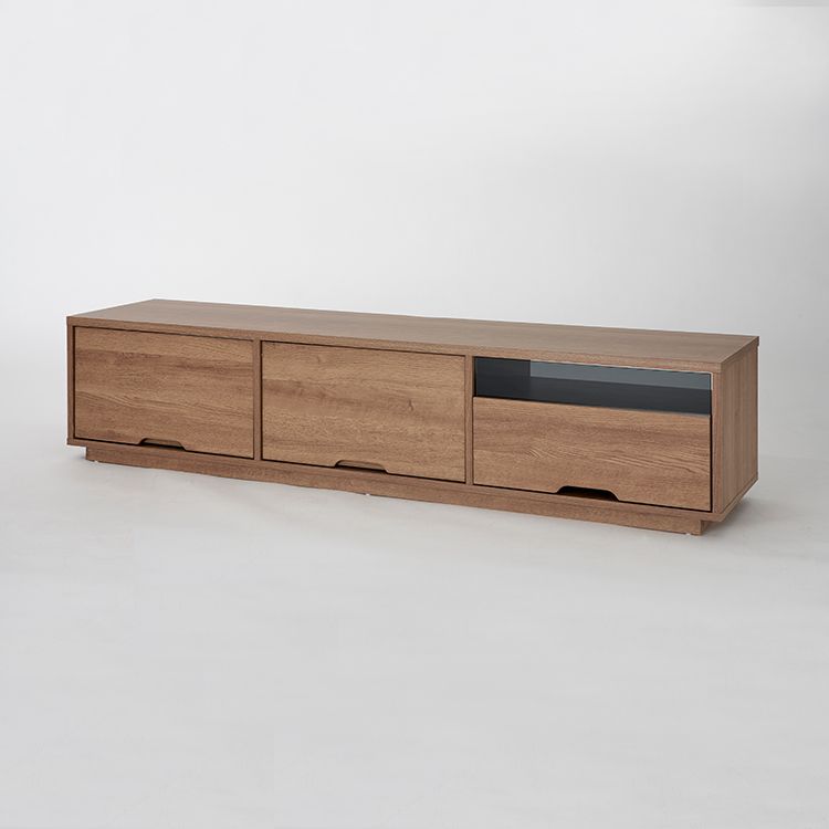 Wood grain TV stand with large storage capacity