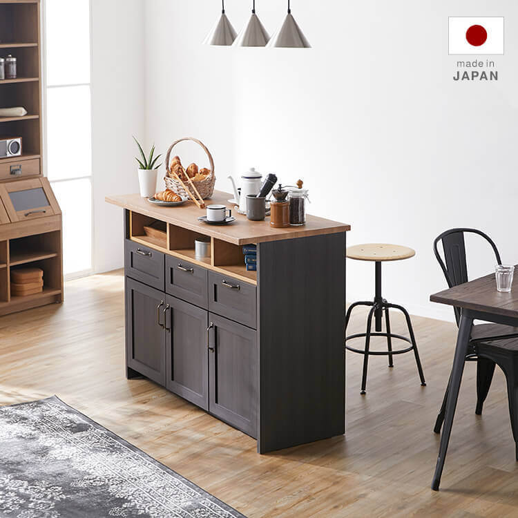 Japanese-made kitchen counters, cupboards, kitchen storage, dining boards, partitions, drawers, cabinets