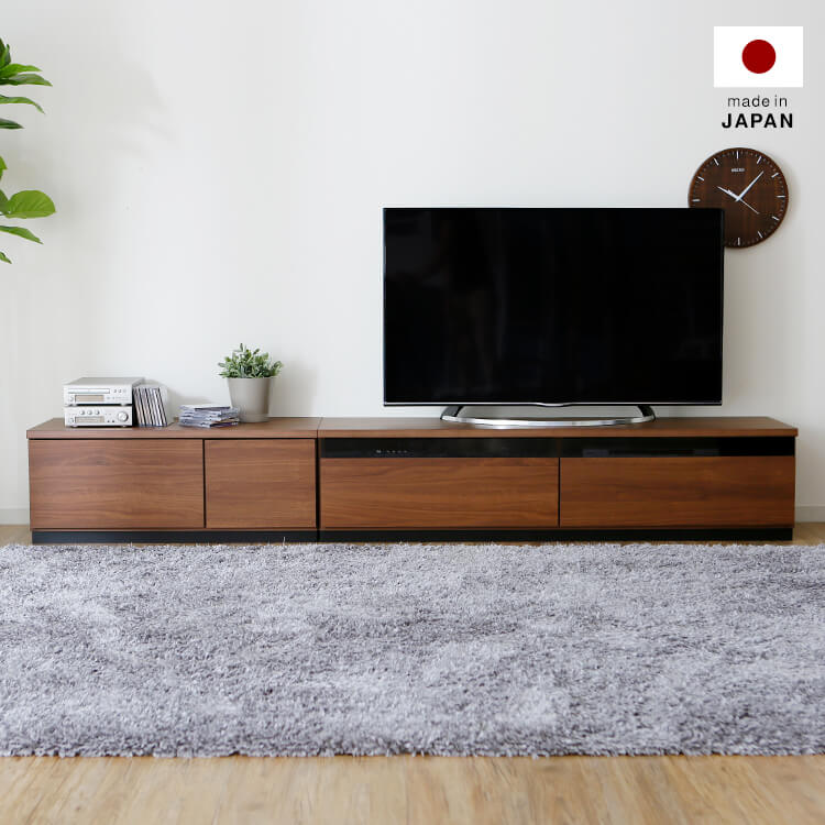 日本製 ローテレビ台 50V型対応 完成品 木製 切り離し可能