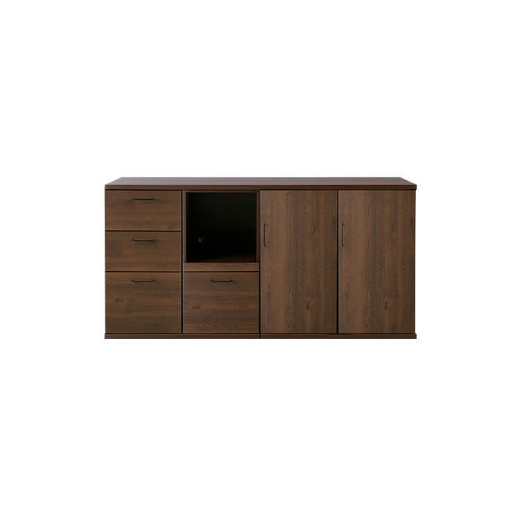 Low-type cupboard, wooden, semi-finished product, made in Japan, free combination, antique style