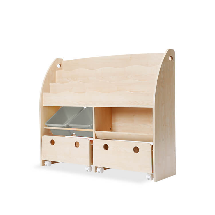 Wide-type display toy storage with casters, display rack, picture book shelf