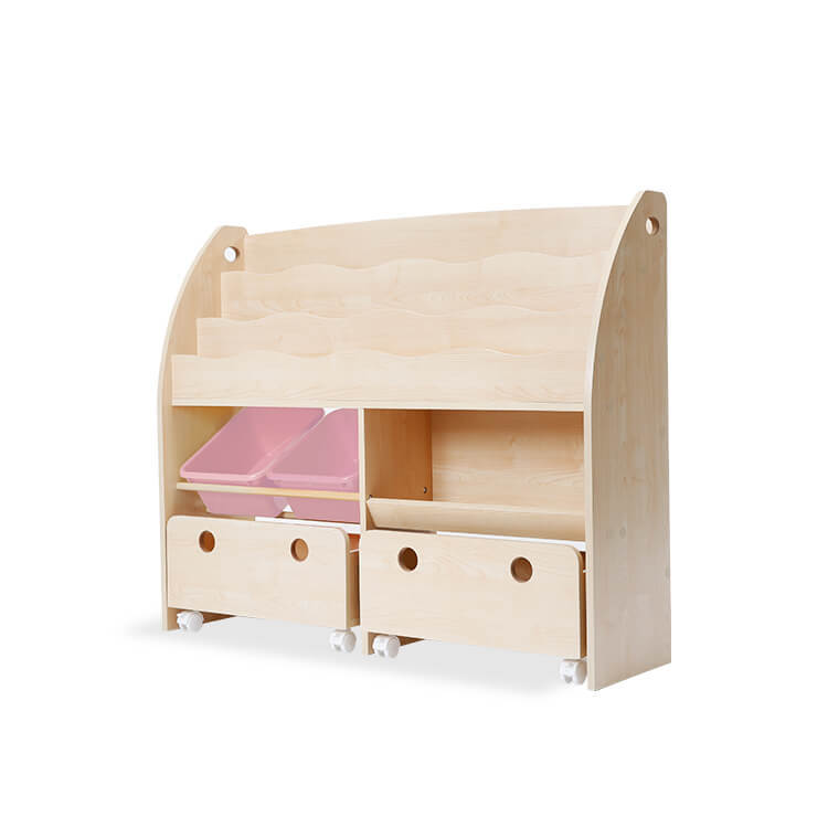 Wide-type display toy storage with casters, display rack, picture book shelf