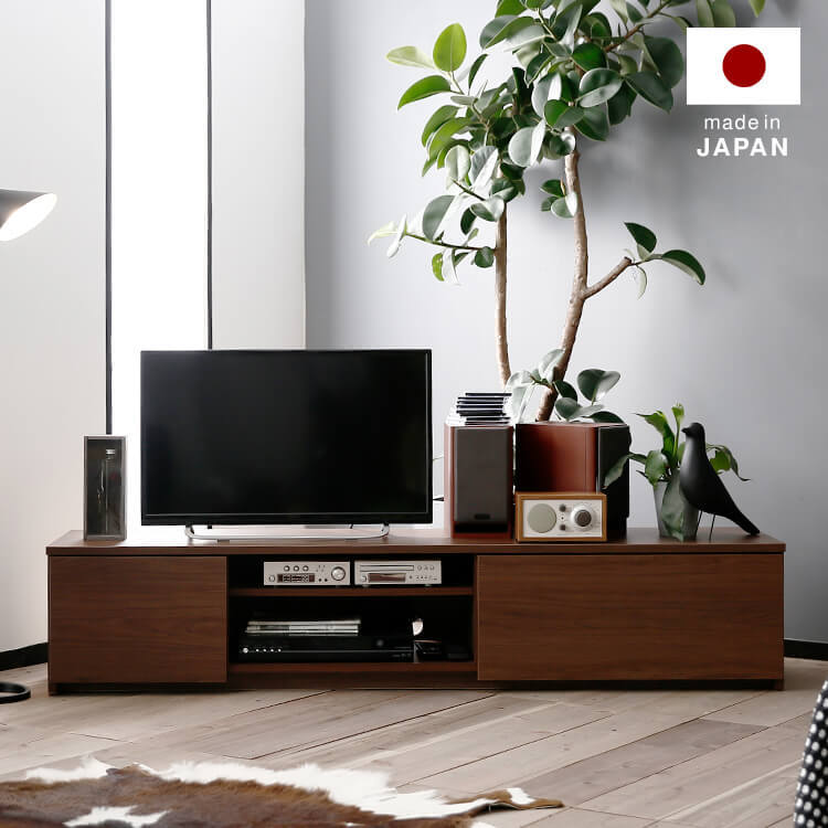 テレビ台 日本製 ローテレビ台 49V型対応 木製 フラットデザイン 半完成品