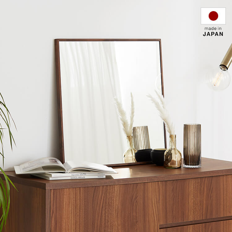 Mirror, single item, dresser, vanity, makeup, simple, wood grain, slim