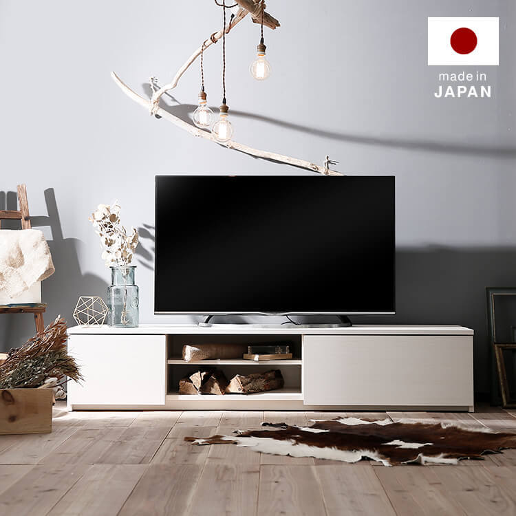 テレビ台 日本製 ローテレビ台 49V型対応 木製 フラットデザイン 半完成品