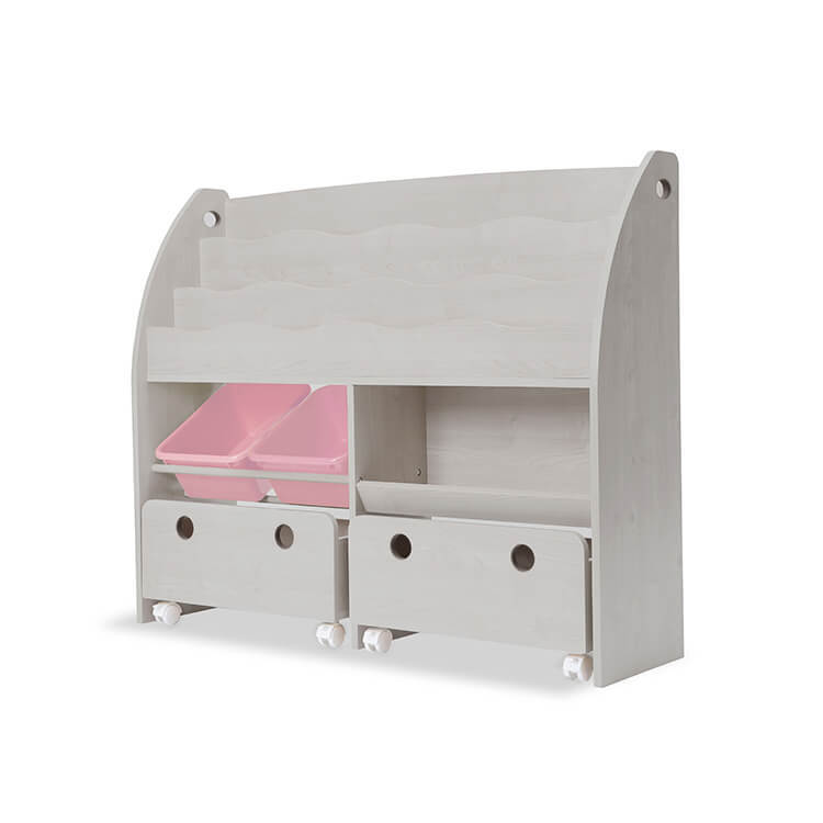 Wide-type display toy storage with casters, display rack, picture book shelf