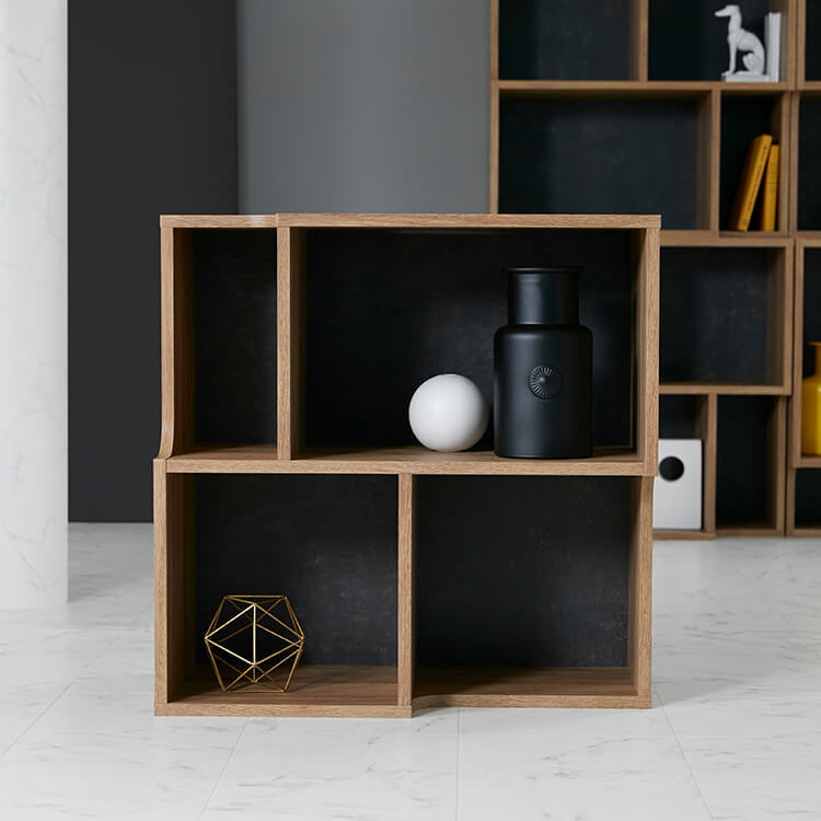 Bookshelf, storage shelf, open rack, attractive storage, wood grain
