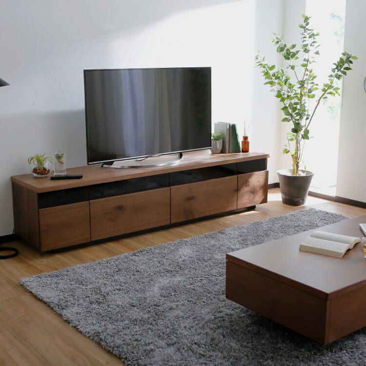 テレビ台 日本製 ローテレビ台 50V型対応 完成品 節あり突板・調湿機能素材使用