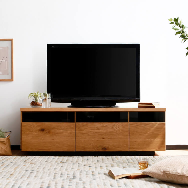 テレビ台 日本製 ローテレビ台 49V型対応 完成品 節あり突板・調湿機能素材使用